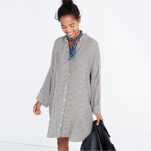Madewell Striped Button-Up Shirt Dress